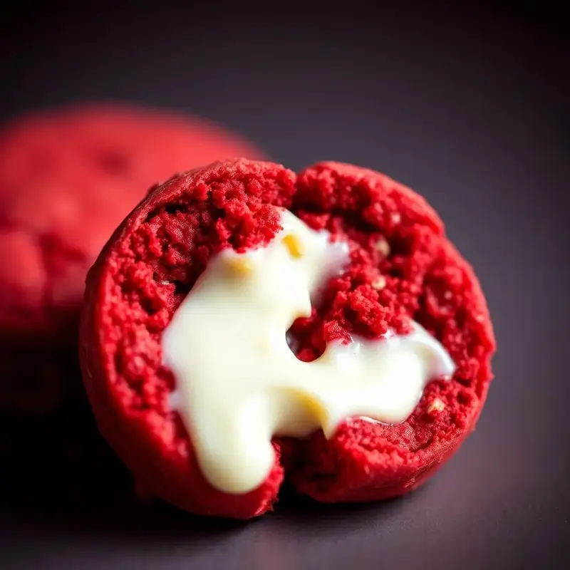 Galleta Red Velvet rellena de chocolate blanco