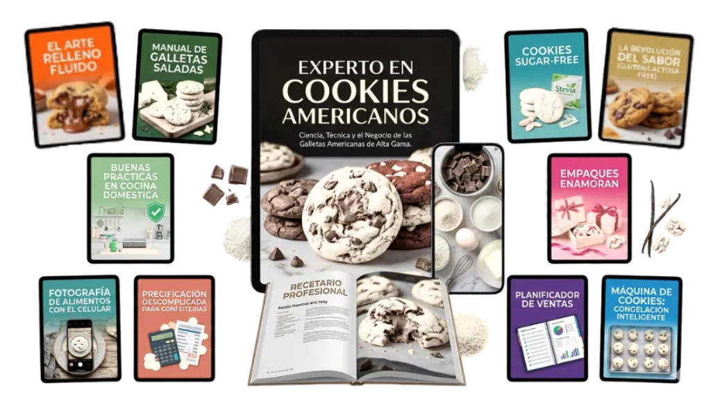 Libro principal Experto en Cookies Americanos más 5 bonos digitales