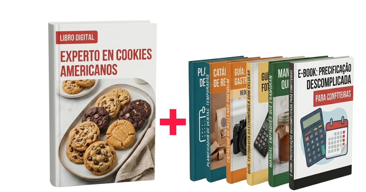 Libro principal Experto en Cookies Americanos más 5 bonos digitales